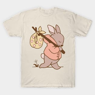 Little cute rabbit walks away from home - on a baby onzie or sweatshirt T-Shirt